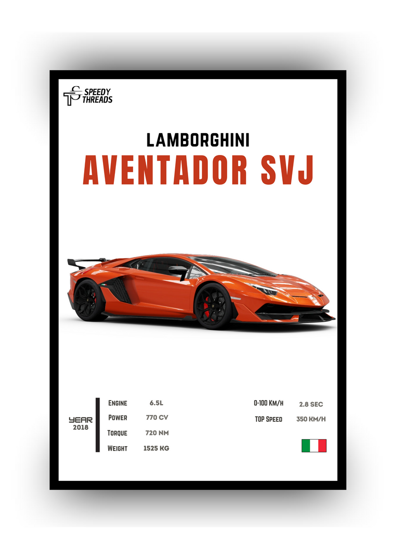 POSTER LAMBORGHINI AVENTADOR SVJ