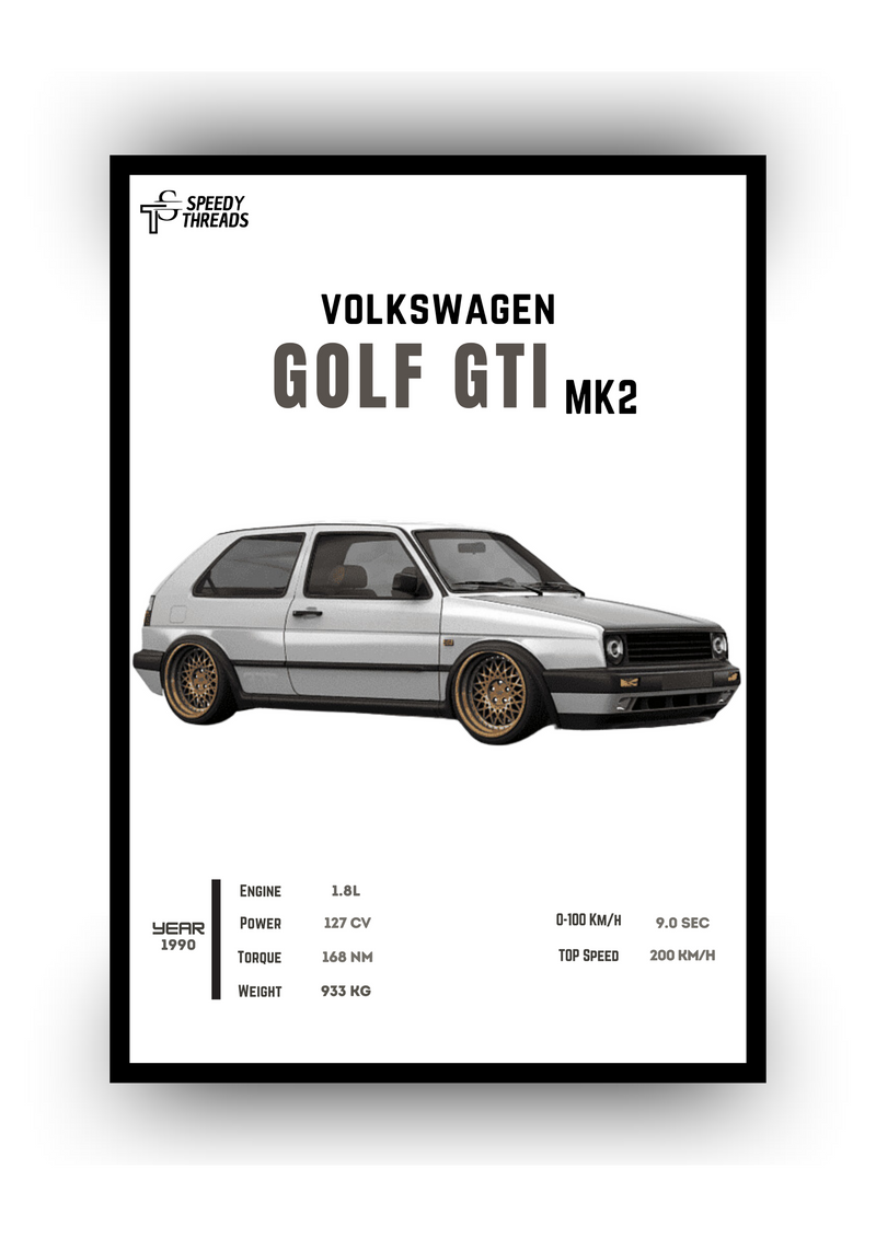 POSTER VOLKSWAGEN GOLF GTI MK2